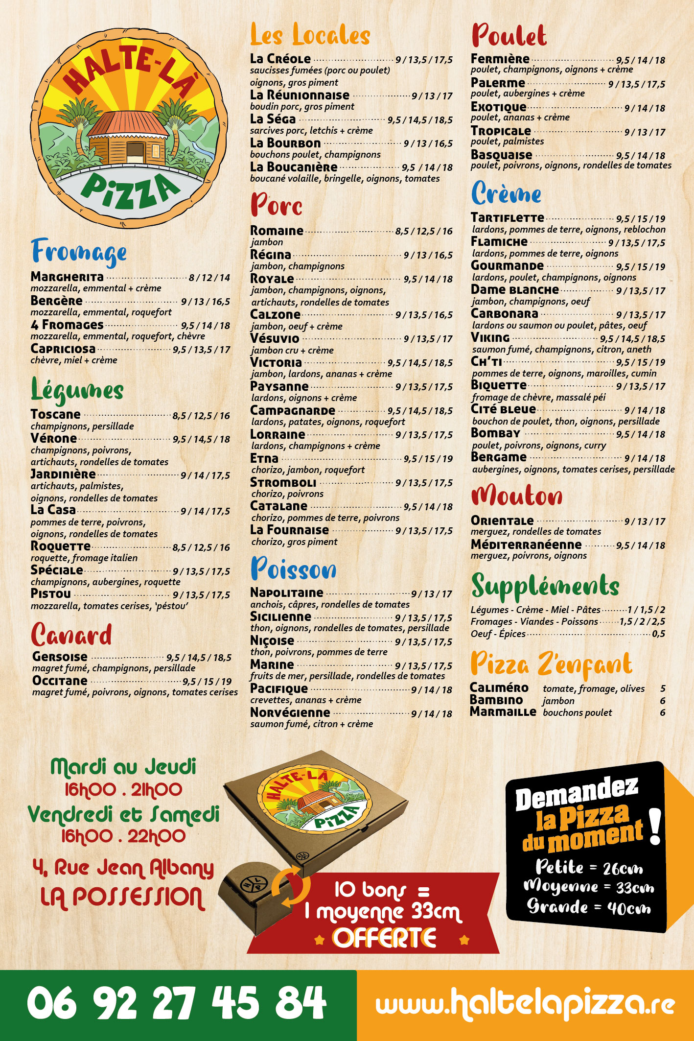 halte-la-pizza pizzeria possession